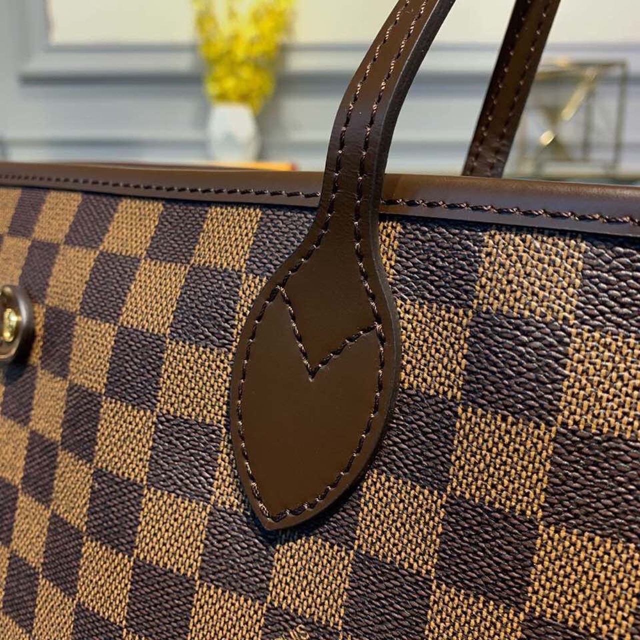 LV Neverfull GM Tote Bag Damier Ebene Canvas GLAMIrise Red For Women, WomenÃ¢â‚¬â„¢s Handbags, Shoulder Bags 15.7in/40cm LV N41357