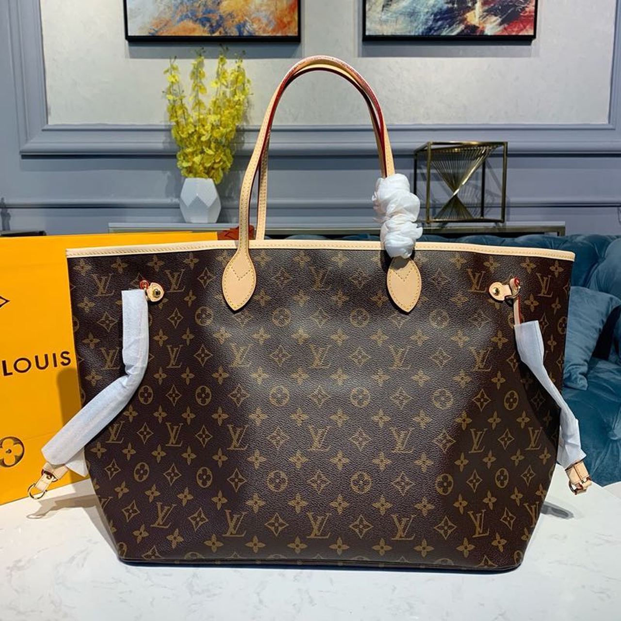 LV Neverfull GM Tote Bag Monogram Canvas Rose Ballerine Pink For Women, WomenÃ¢â‚¬â„¢s Handbags, Shoulder Bags 15.7in/39cm LV