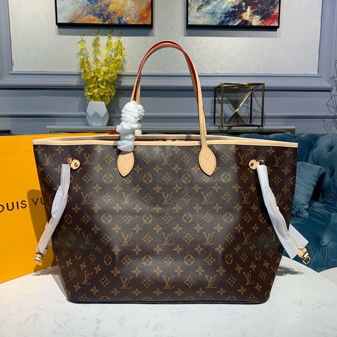 LV Neverfull GM Tote Bag Monogram Canvas Rose Ballerine Pink For Women, WomenÃ¢â‚¬â„¢s Handbags, Shoulder Bags 15.7in/39cm LV