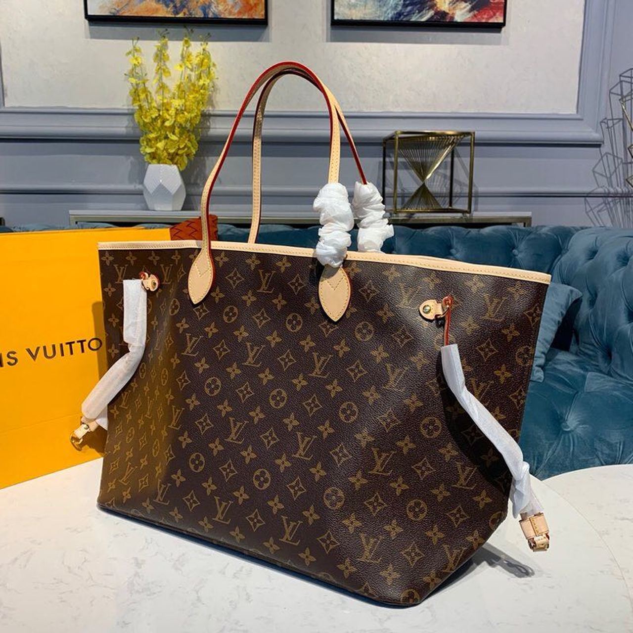LV Neverfull GM Tote Bag Monogram Canvas Rose Ballerine Pink For Women, WomenÃ¢â‚¬â„¢s Handbags, Shoulder Bags 15.7in/39cm LV
