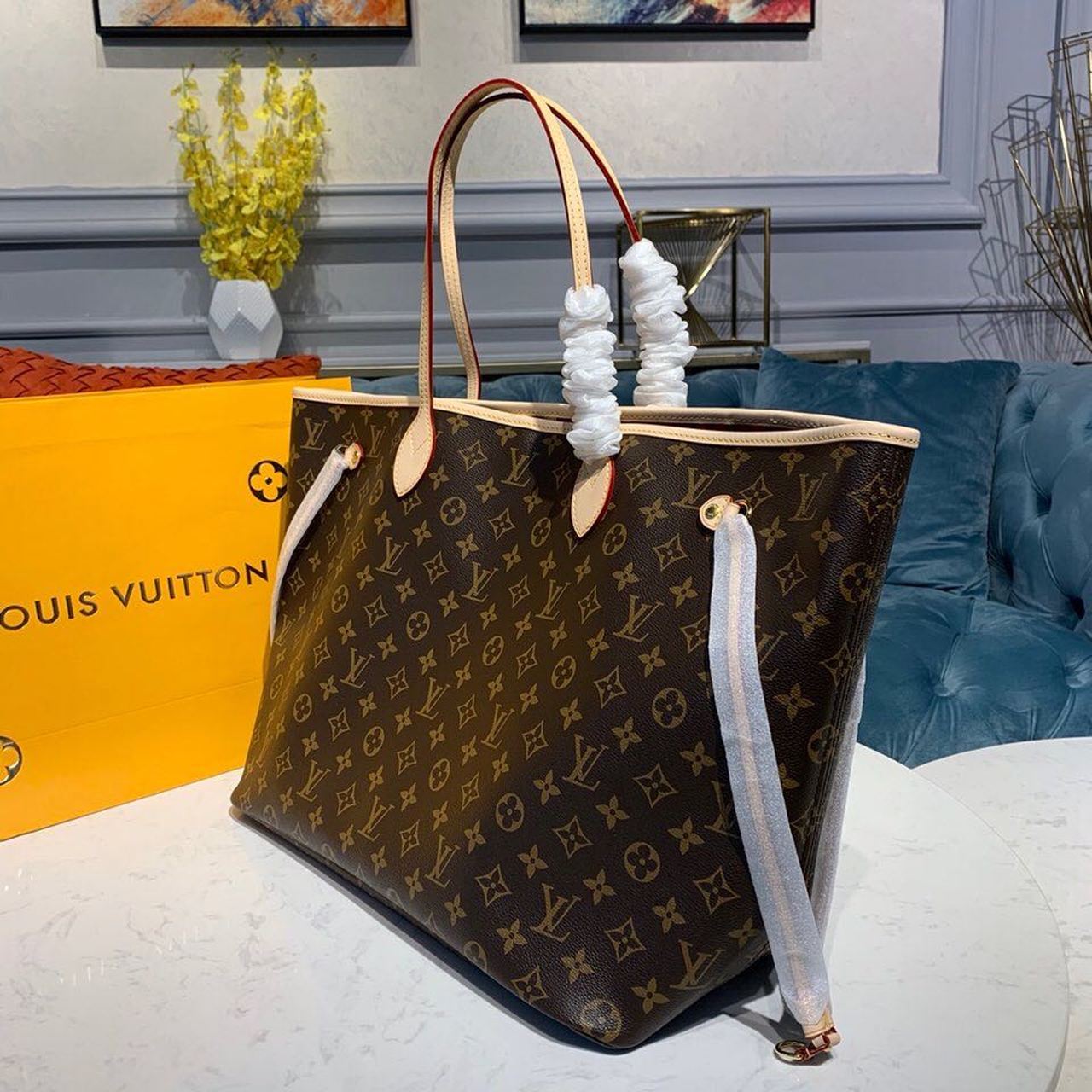 LV Neverfull GM Tote Bag Monogram Canvas Red For Women, WomenÃ¢â‚¬â„¢s Handbags, Shoulder Bags 15.7in/40cm LV M41181
