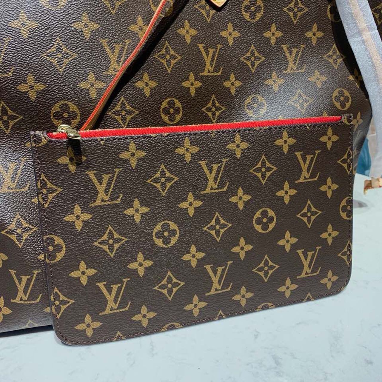 LV Neverfull GM Tote Bag Monogram Canvas Red For Women, WomenÃ¢â‚¬â„¢s Handbags, Shoulder Bags 15.7in/40cm LV M41181