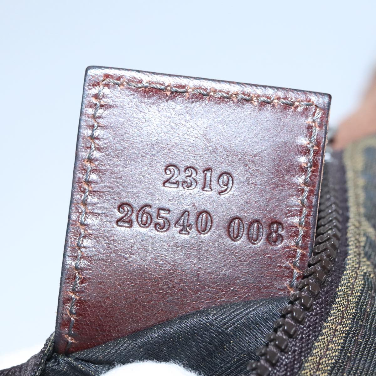 FENDI Zucca Canvas Hand Bag Brown Black 108546