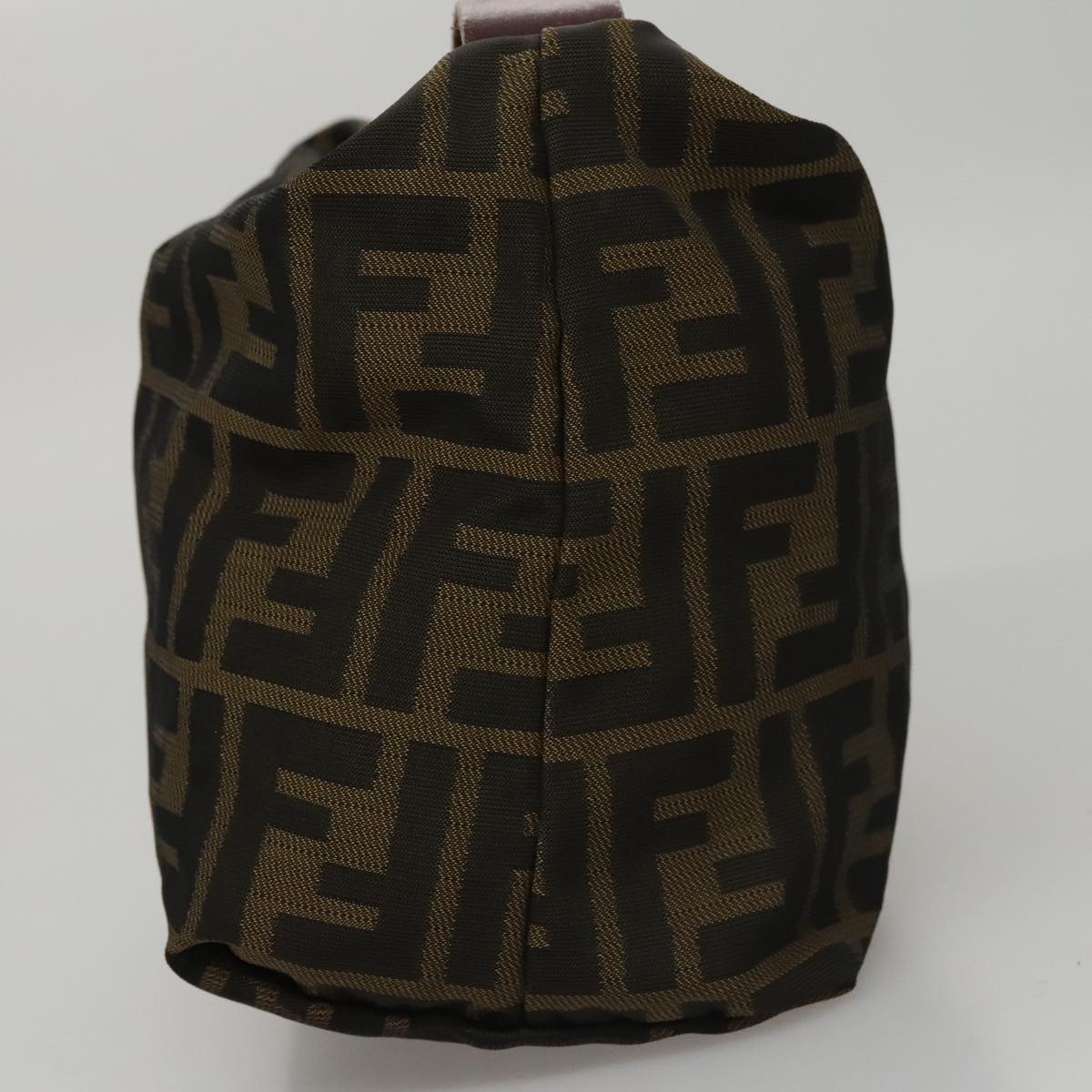 FENDI Zucca Canvas Hand Bag Brown Black 108546