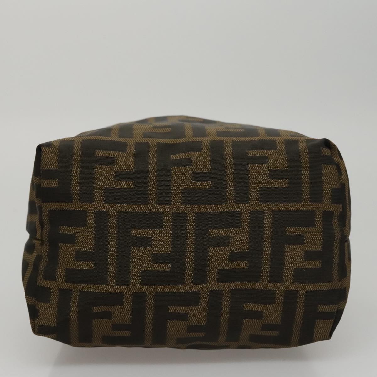 FENDI Zucca Canvas Hand Bag Brown Black 108546