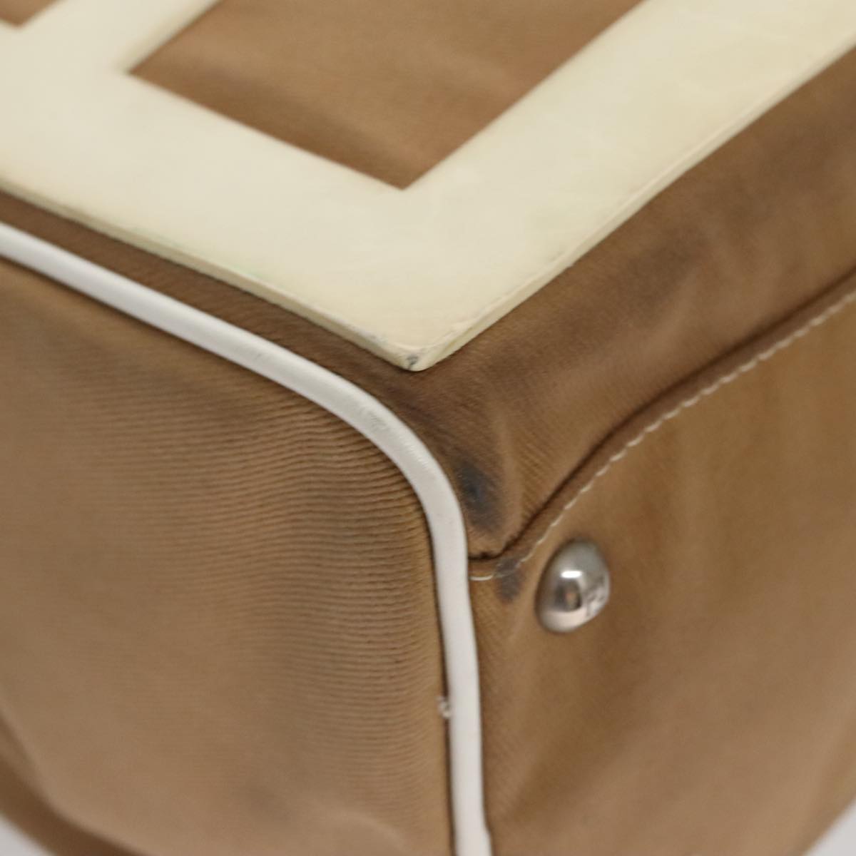FENDI Hand Bag Canvas Beige 108950