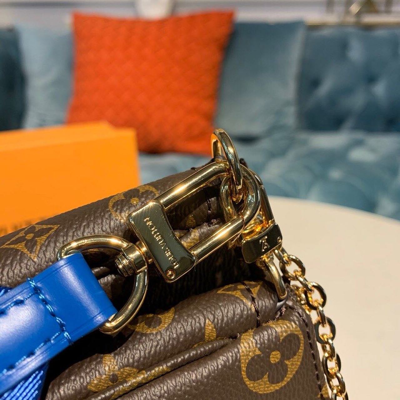 LV Multi Pochette AcGLAMIssoires Monogram Canvas Blue For Women,  Shoulder And Crossbody Bags 9.4in/24cm LV