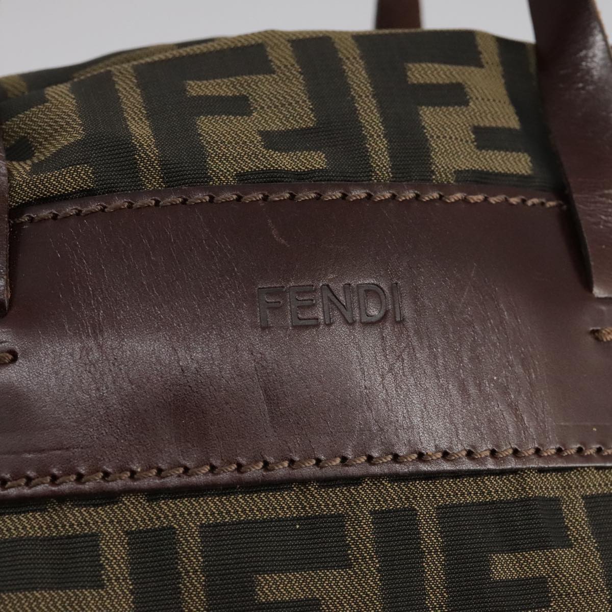 FENDI Zucca Canvas Tote Bag Brown Black 109151