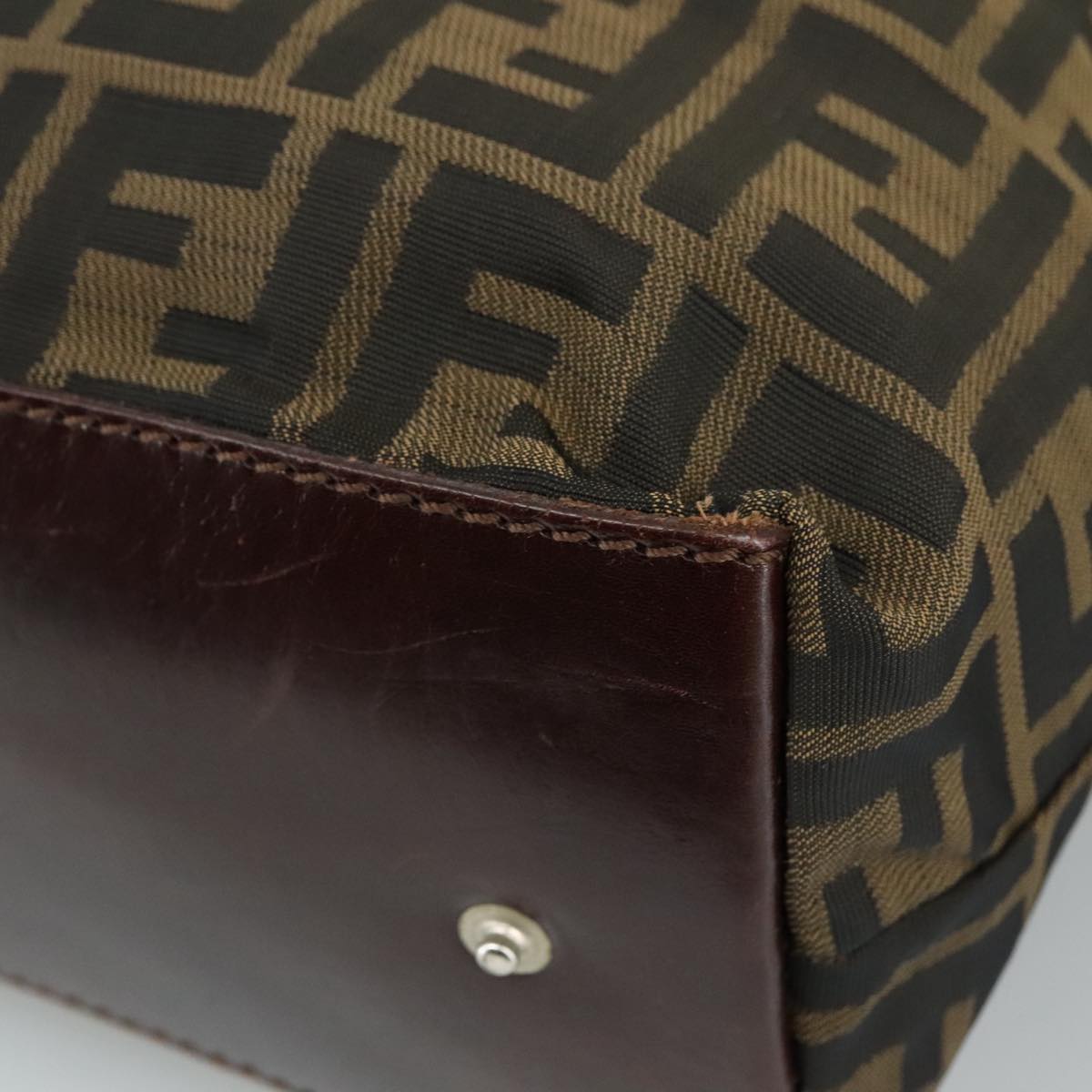 FENDI Zucca Canvas Tote Bag Brown Black 109152