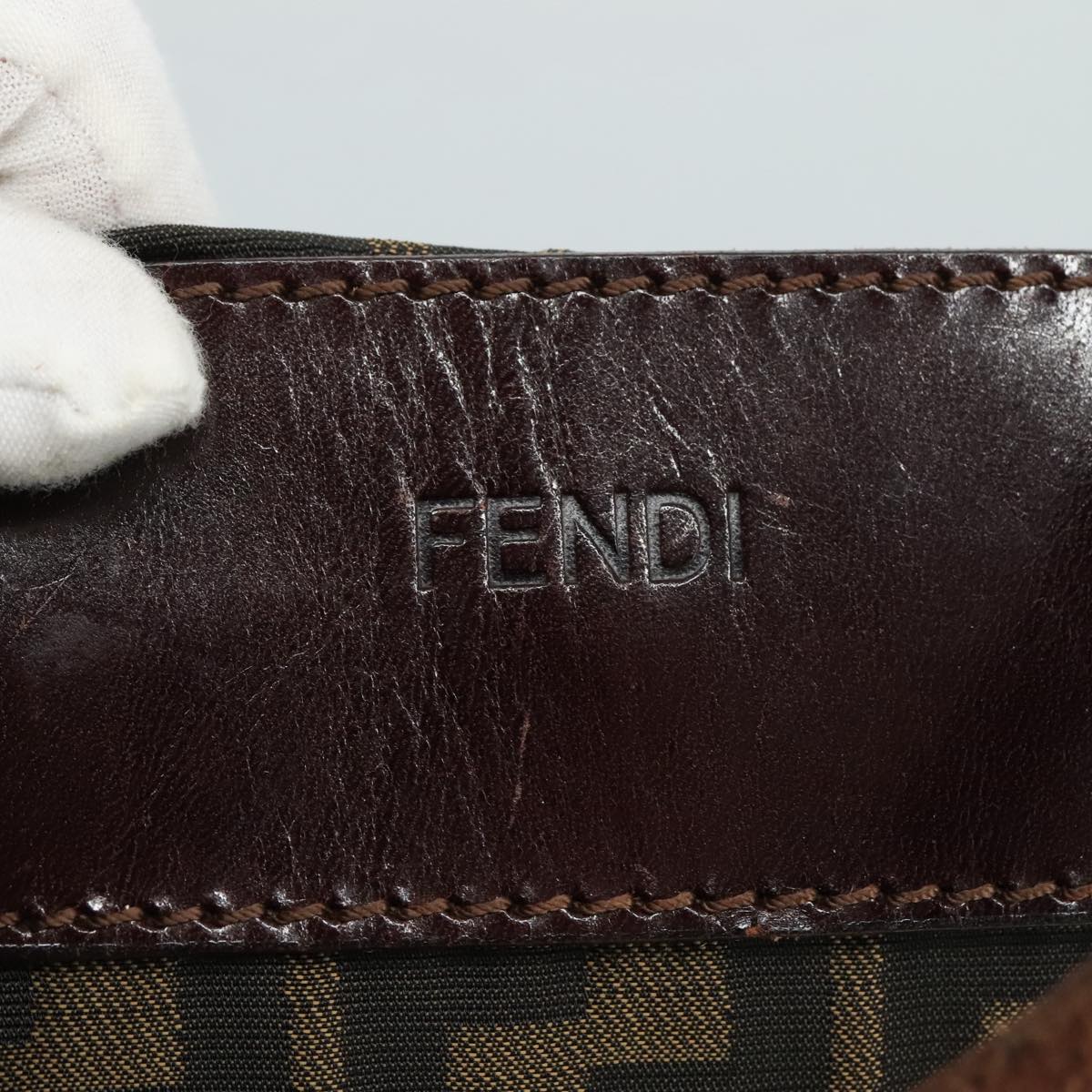 FENDI Zucca Canvas Tote Bag Brown Black 109152
