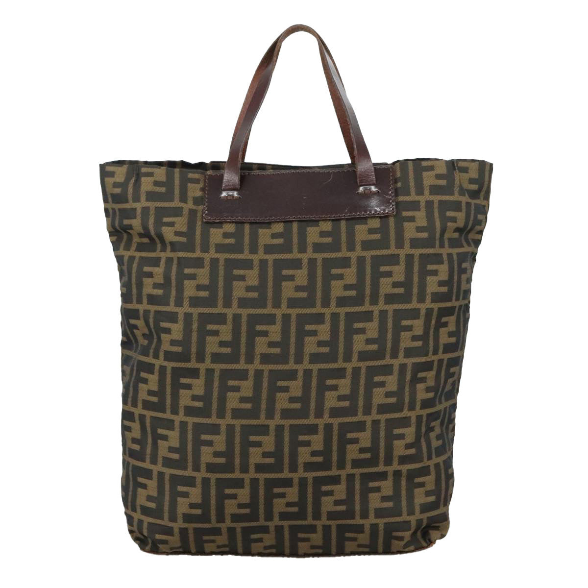 FENDI Zucca Canvas Tote Bag Brown Black 109152