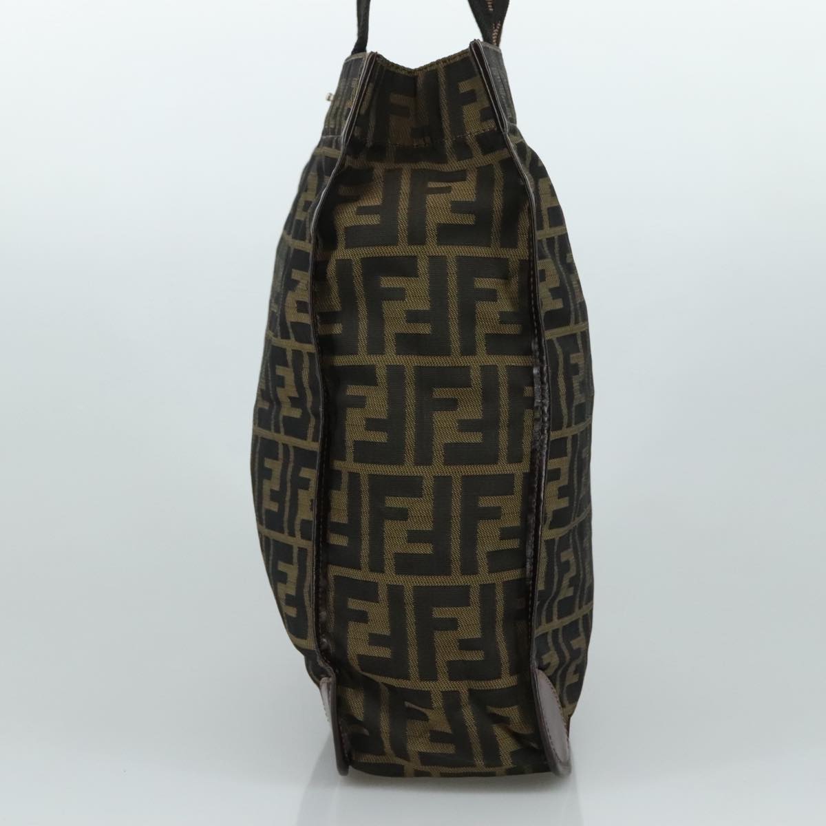 FENDI Zucca Canvas Hand Bag Brown Black 109154