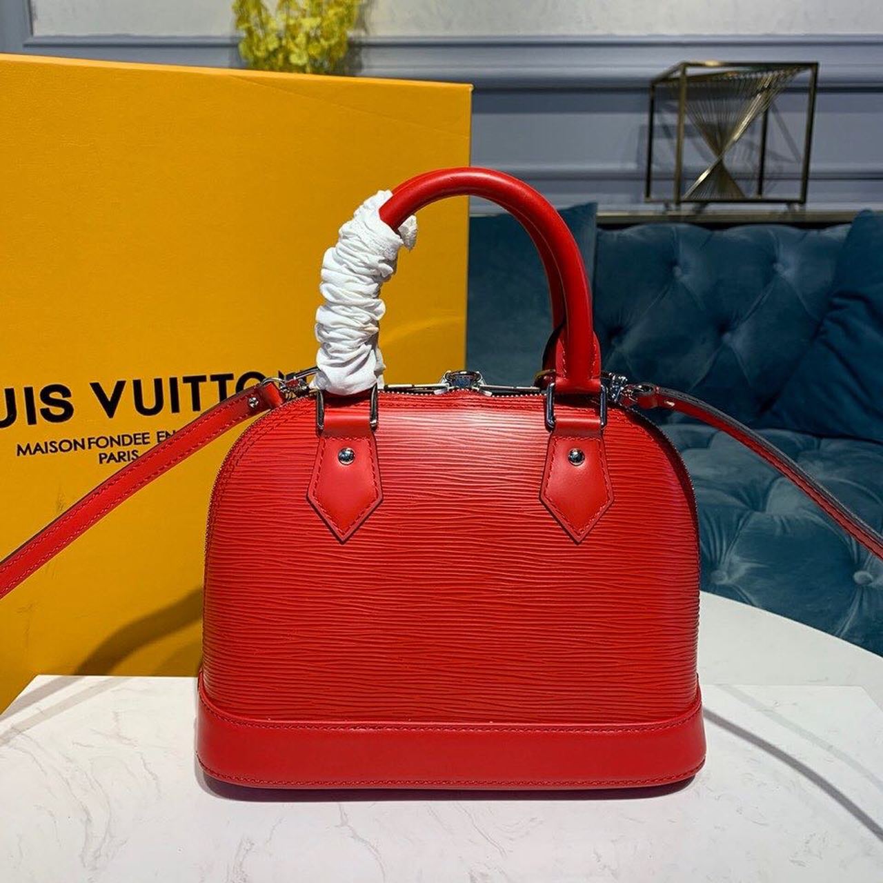 LV Alma GLAMI Epi Coquelicot Red For Women, WomenÃ¢â‚¬â„¢s Handbags, Shoulder And Crossbody Bags 9.2in/23.5cm LV M41160