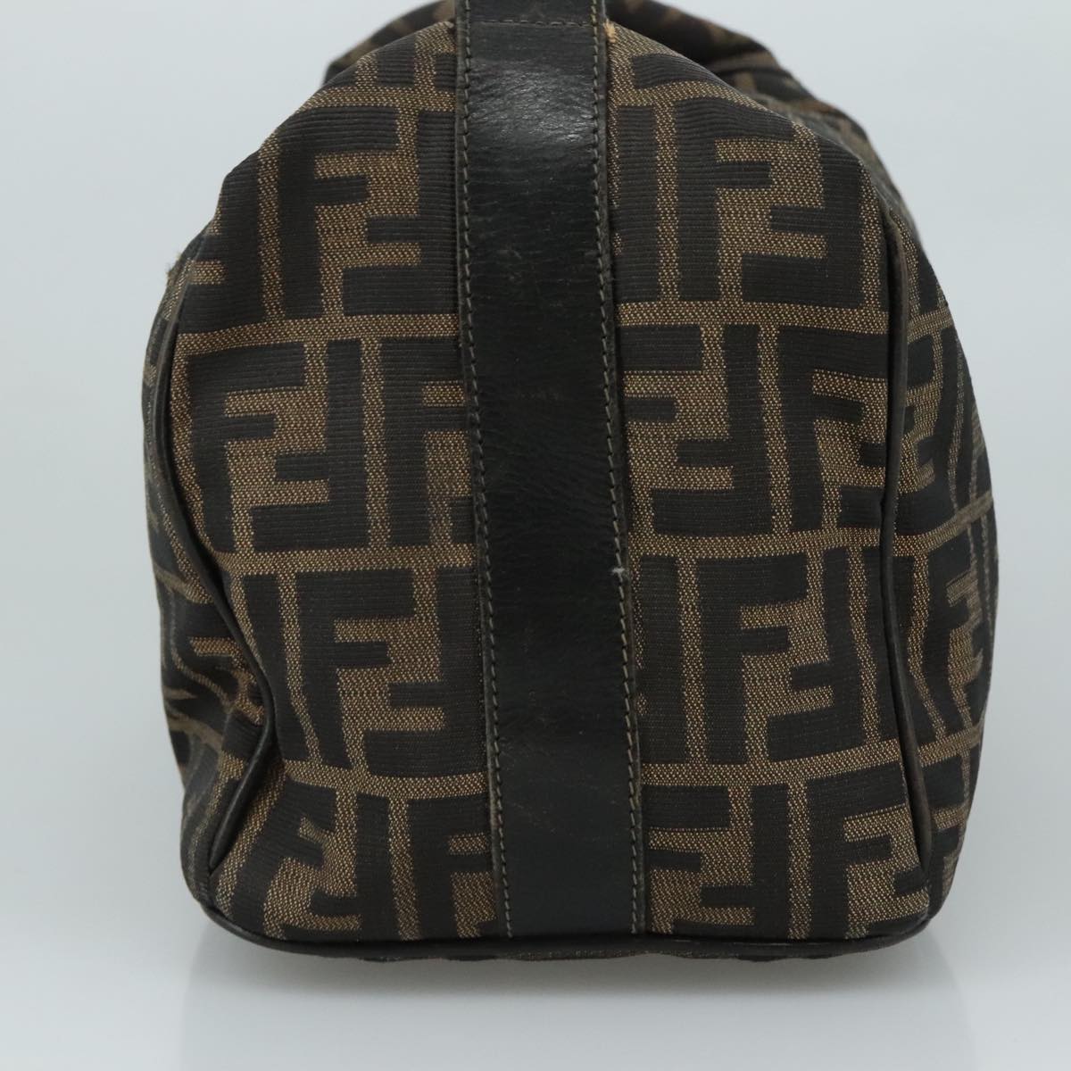 FENDI Zucca Canvas Hand Bag Brown Black 109509