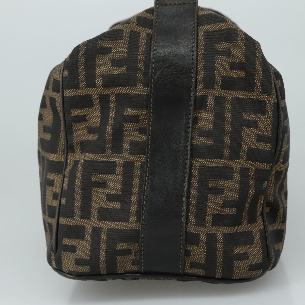 FENDI Zucca Canvas Hand Bag Brown Black 109509
