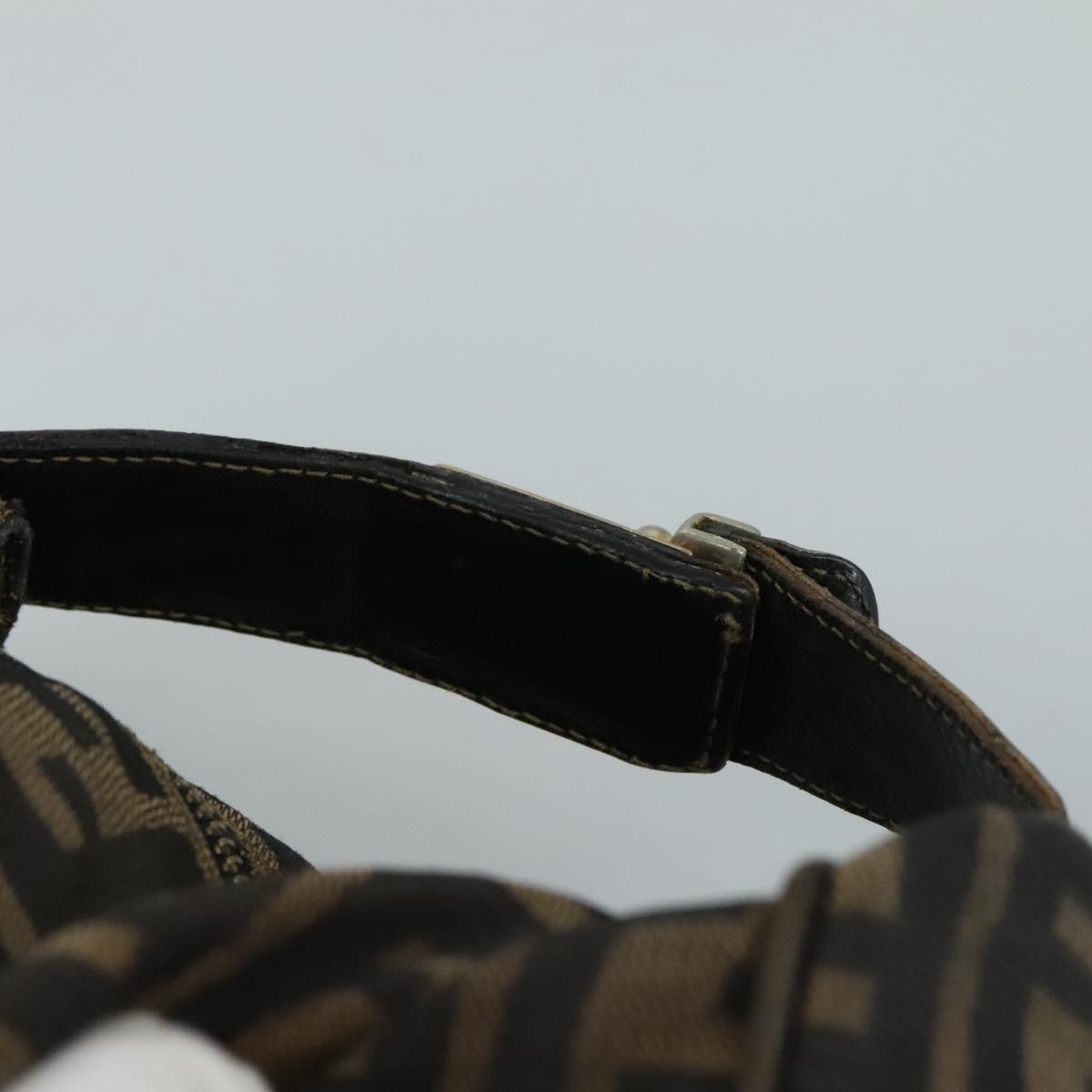 FENDI Zucca Canvas Hand Bag Brown Black 109509