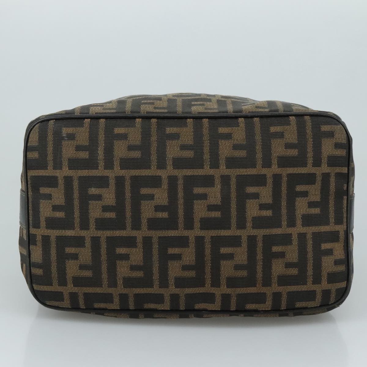 FENDI Zucca Canvas Hand Bag Brown Black 109509