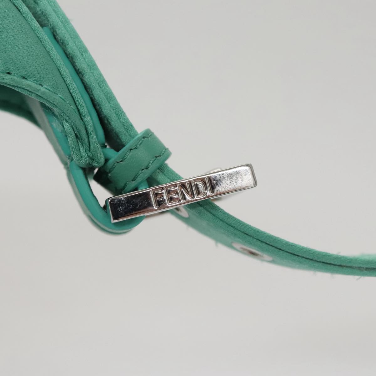 FENDI Hand Bag Satin Green 109715SA