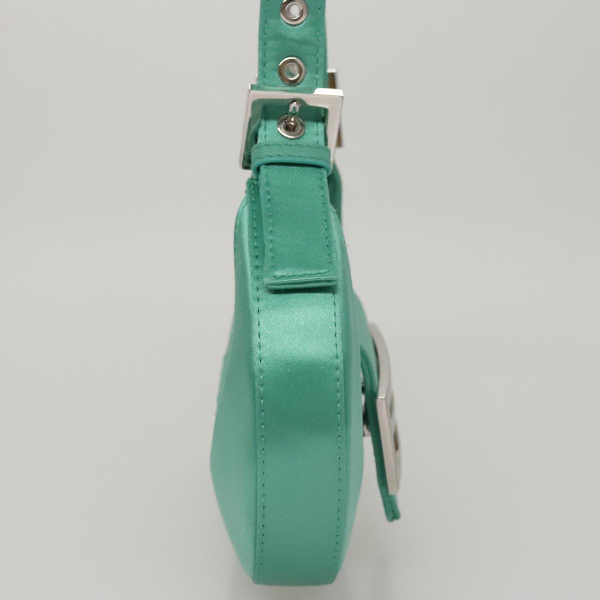 FENDI Hand Bag Satin Green 109715SA
