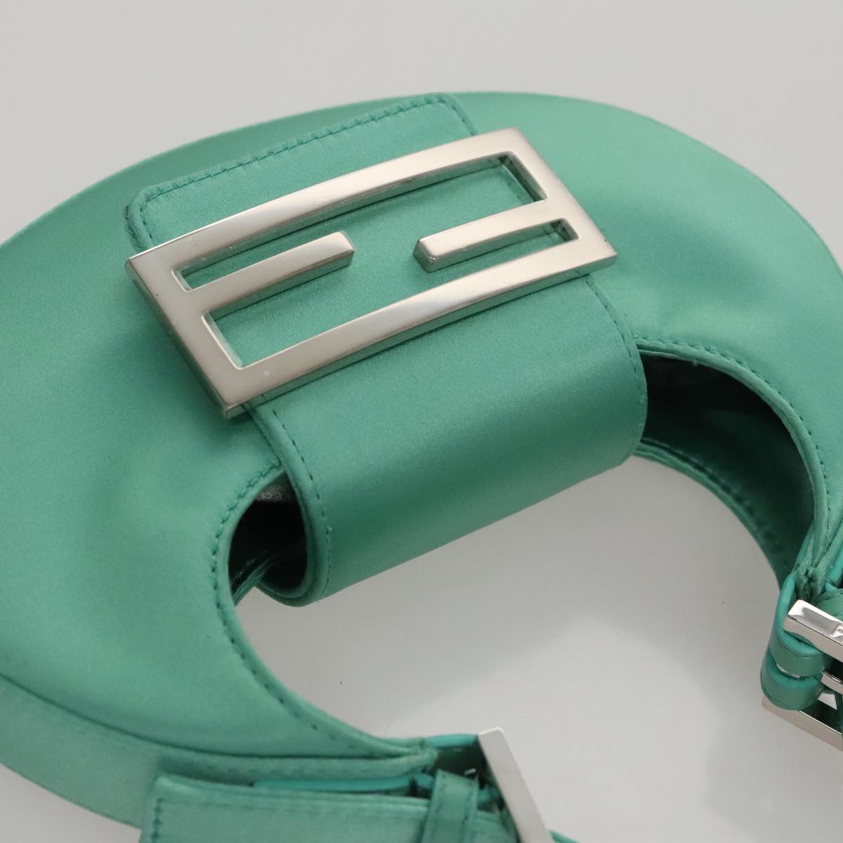 FENDI Hand Bag Satin Green 109715SA