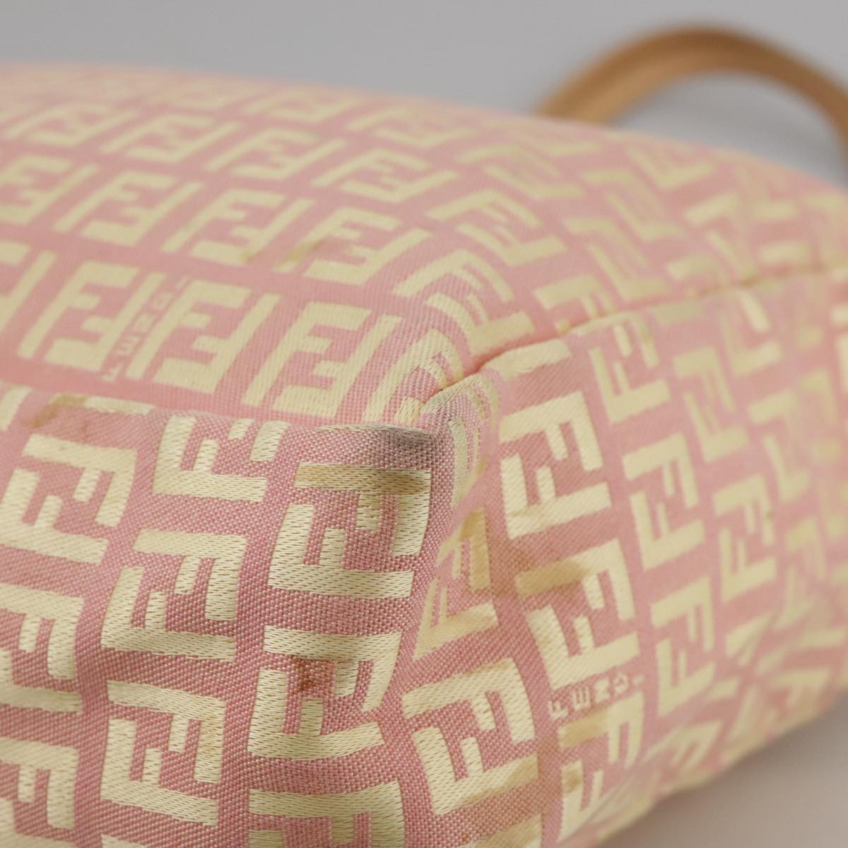 FENDI Zucchino Canvas Hand Bag Pink 109856