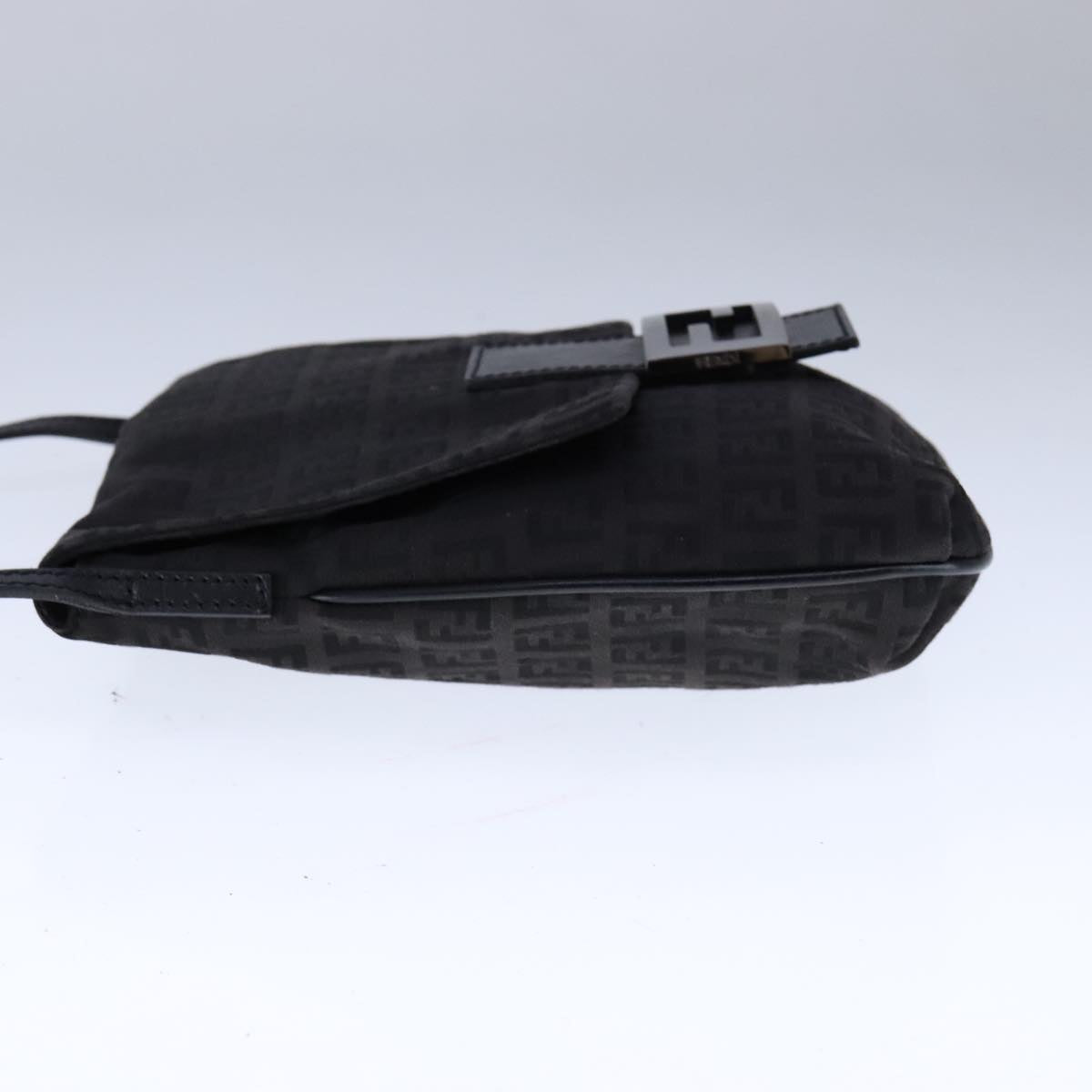 FENDI Zucchino Canvas Mamma Shoulder Bag Black 109966