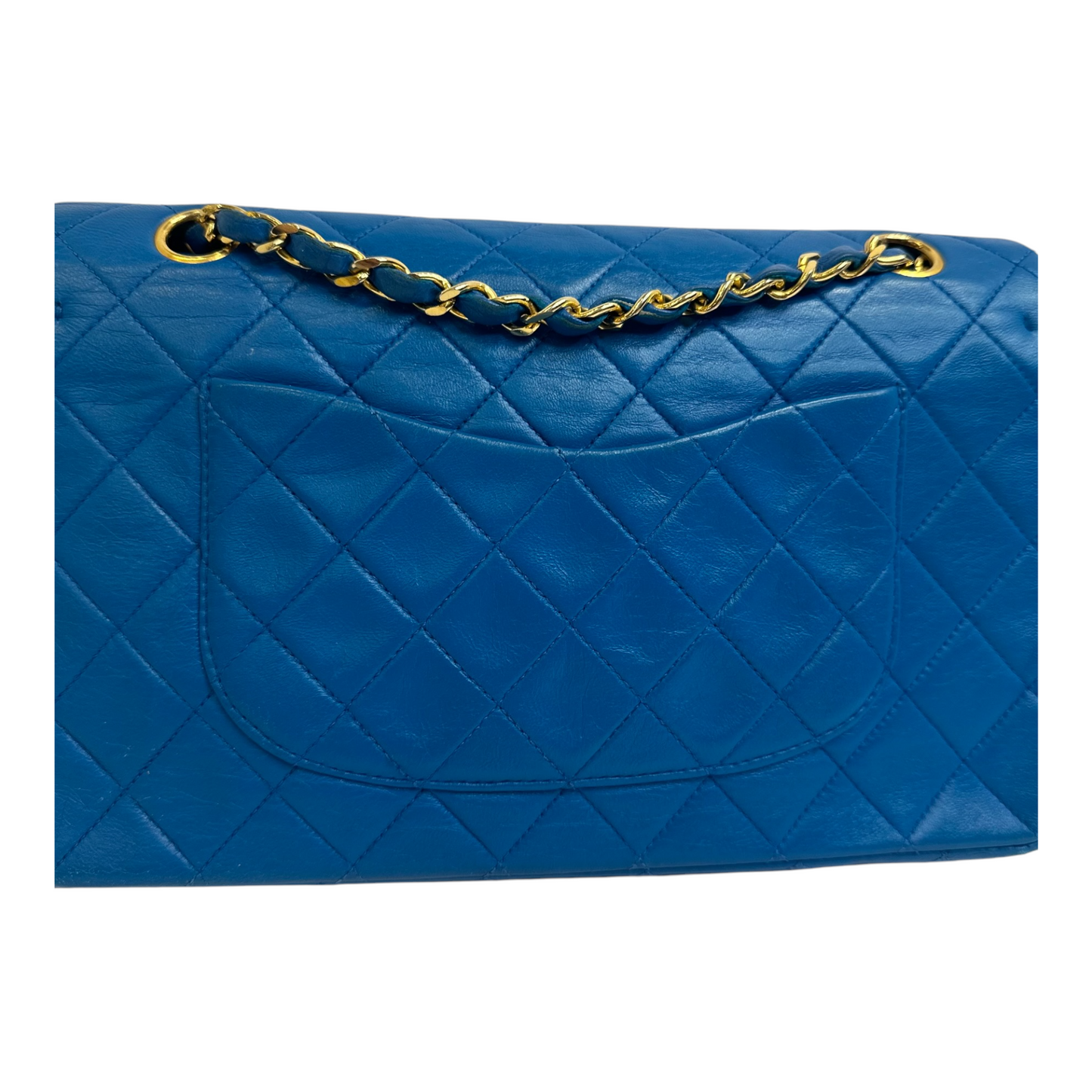 Chanel Blue Medium Classic Lambskin Double Flap