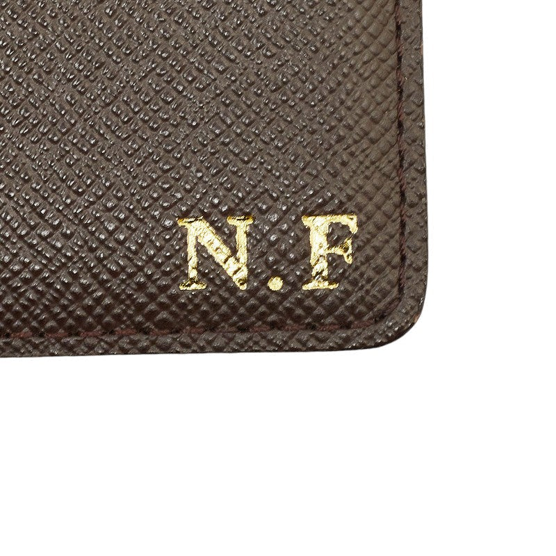 Louis Vuitton Damiere Portfolio Series Three Folded Wallet N61654 Brown PVC Leather  Louis Vuitton
