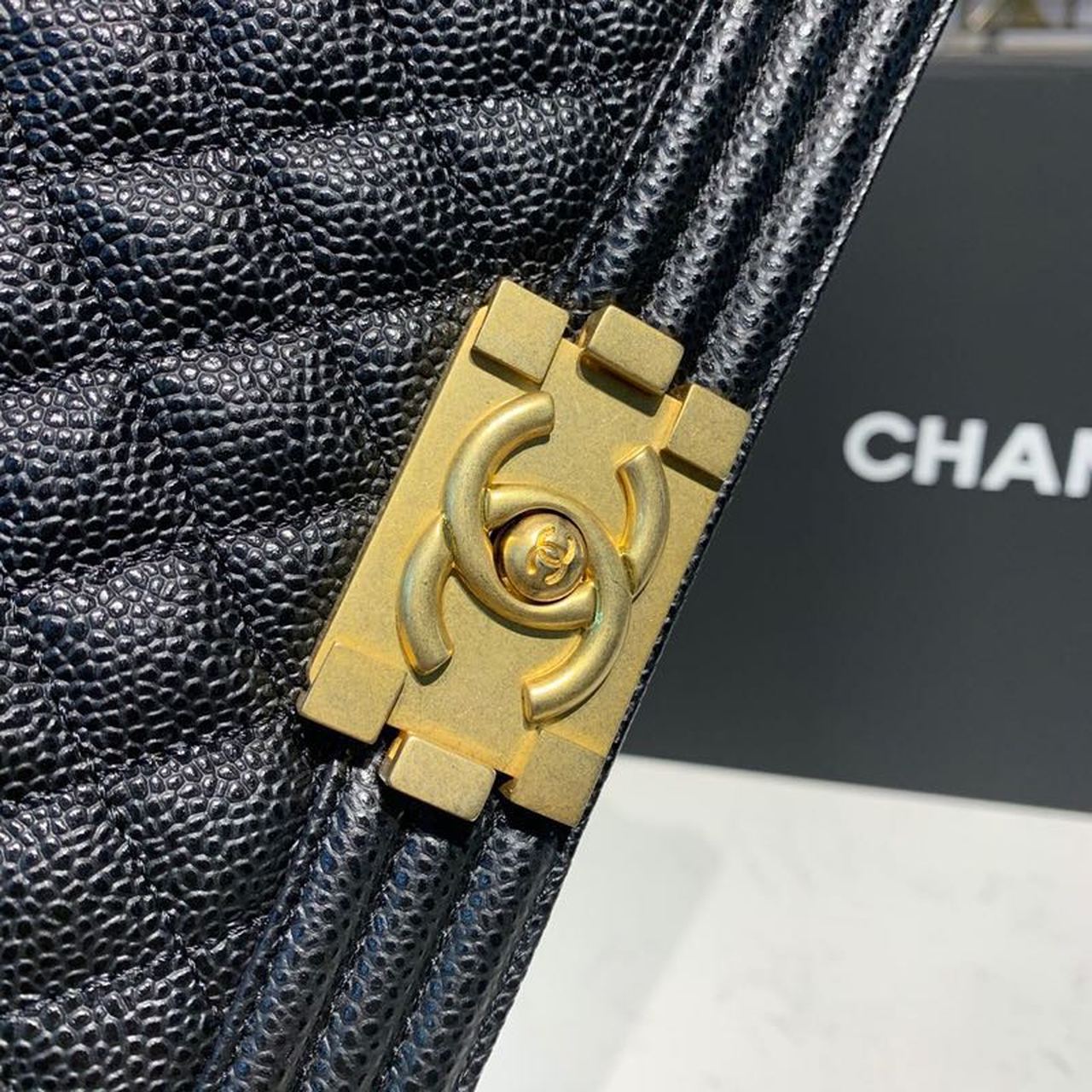 CHL Boy Handbag Gold Toned Hardware Black For Women Bags, Shoulder And Crossbody Bags 9.8in/25cm A67086