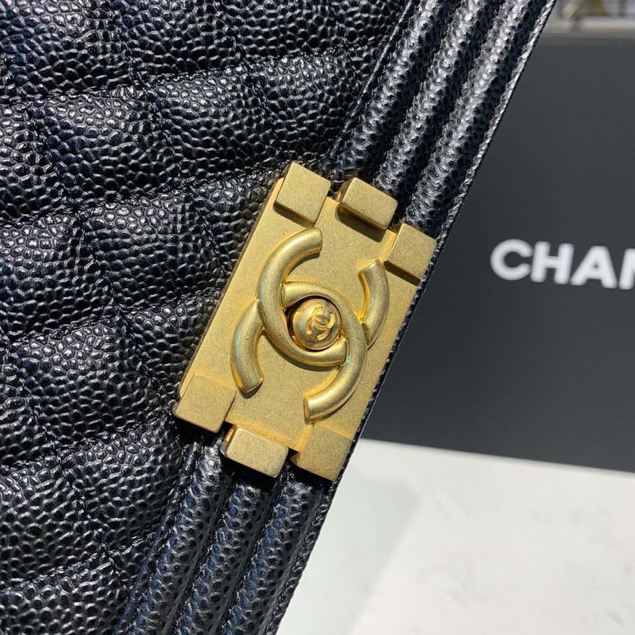 CHL Boy Handbag Gold Toned Hardware Black For Women Bags, Shoulder And Crossbody Bags 9.8in/25cm A67086
