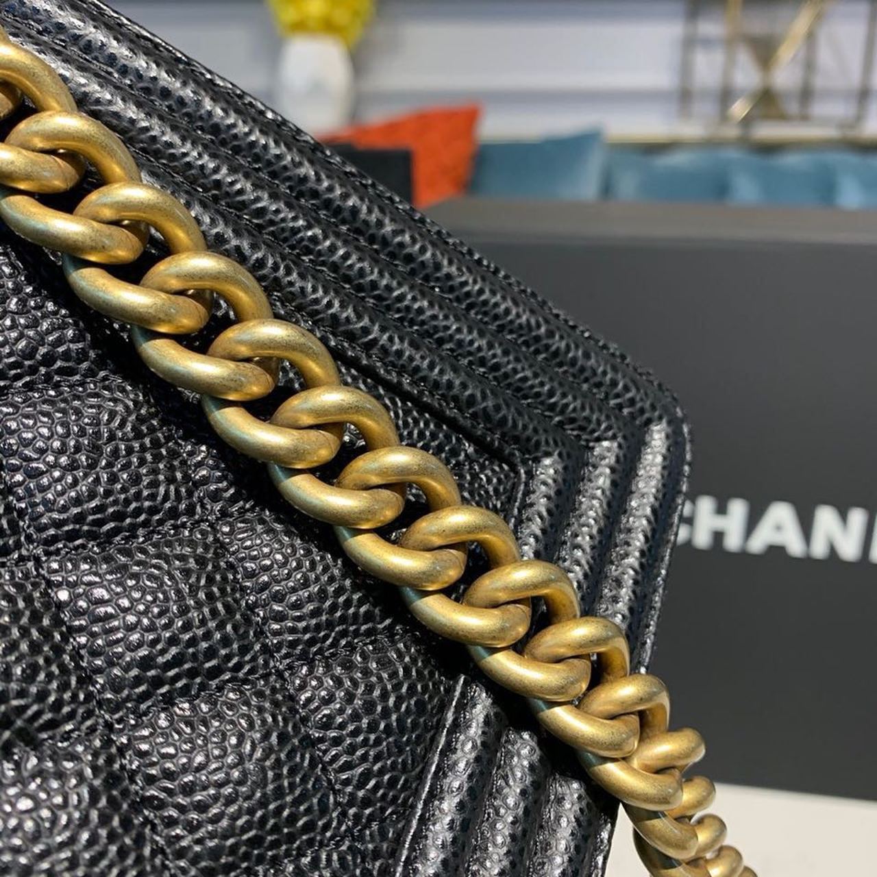 CHL Boy Handbag Gold Toned Hardware Black For Women Bags, Shoulder And Crossbody Bags 9.8in/25cm A67086