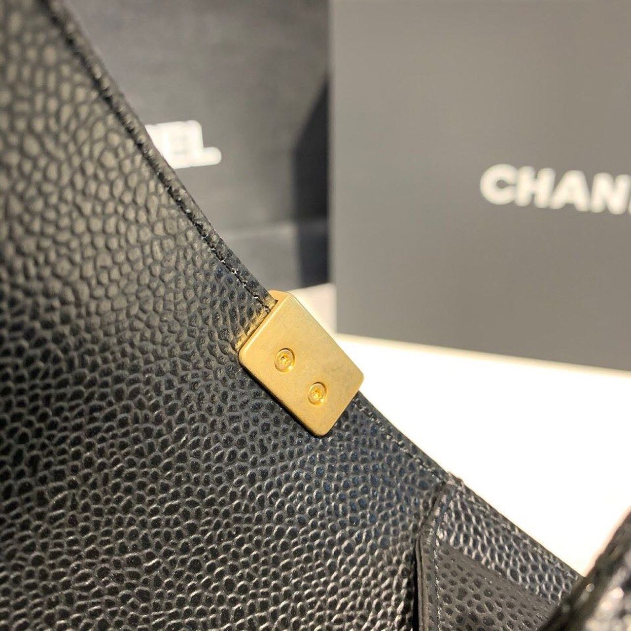 CHL Boy Handbag Gold Toned Hardware Black For Women Bags, Shoulder And Crossbody Bags 9.8in/25cm A67086