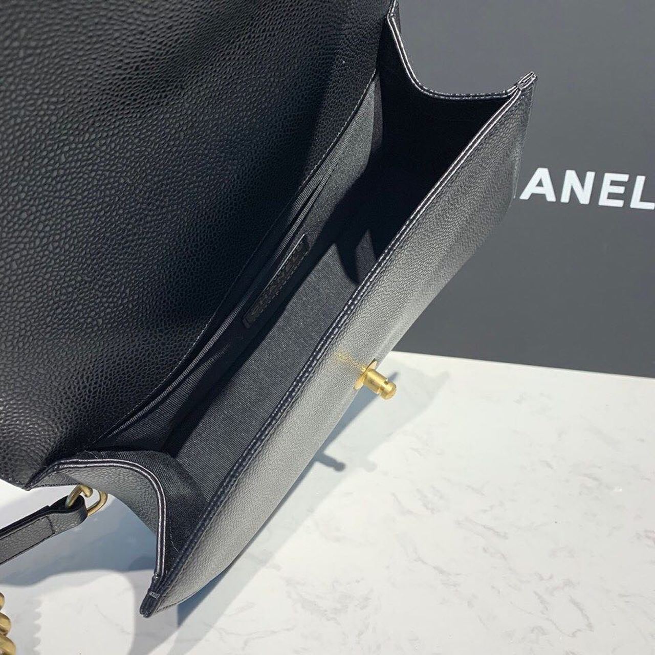 CHL Boy Handbag Gold Toned Hardware Black For Women Bags, Shoulder And Crossbody Bags 9.8in/25cm A67086