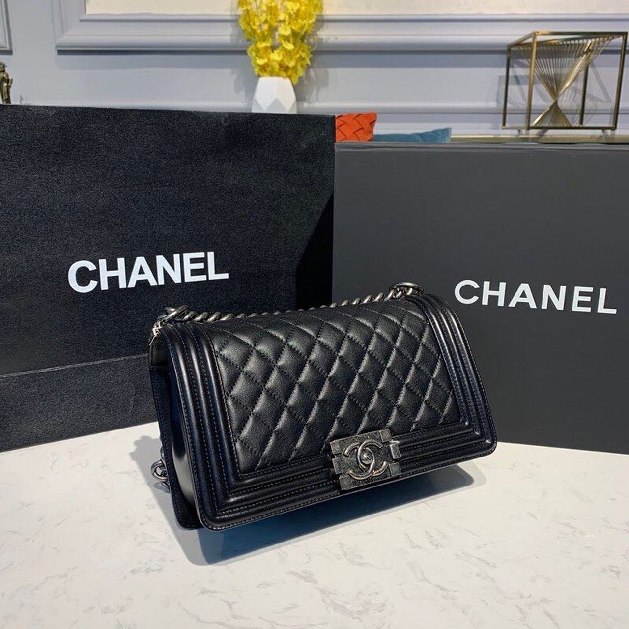 CHL Boy Handbag Silver Hardware Black For Women Bags, Shoulder And Crossbody Bags 9.8in/25cm A67086