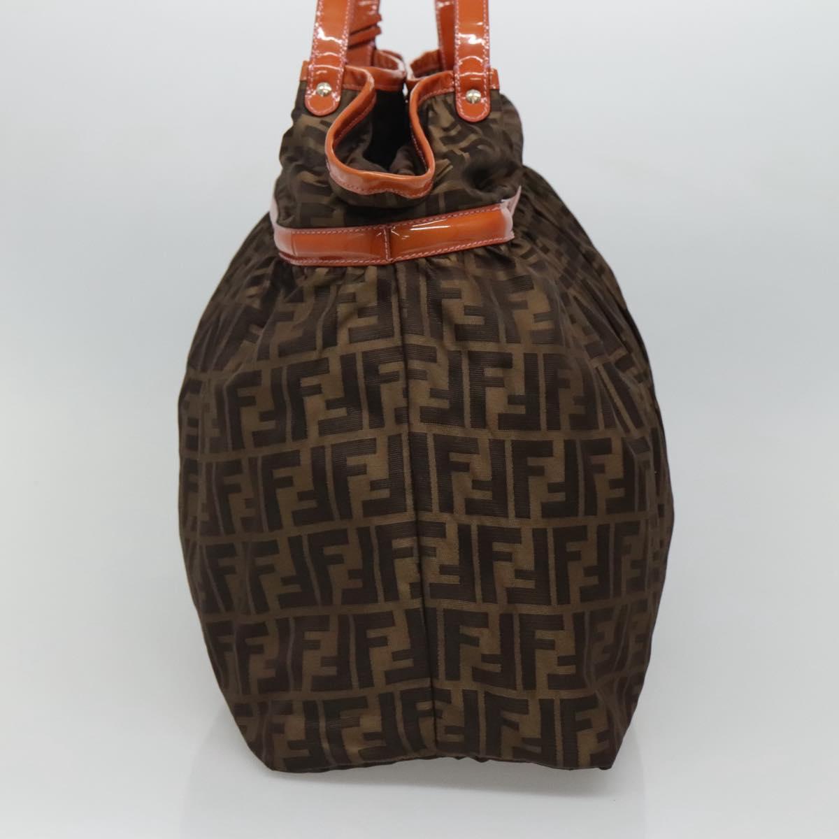 FENDI Zucca Canvas Shoulder Bag Brown Black 110282