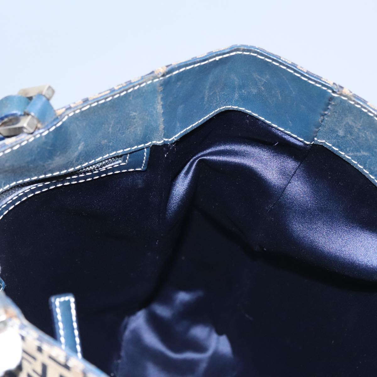FENDI Zucchino Canvas Tote Bag Navy 110364