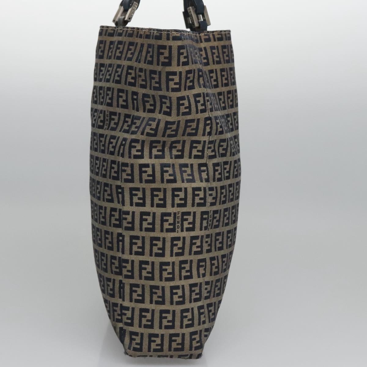 FENDI Zucchino Canvas Tote Bag Navy 110364