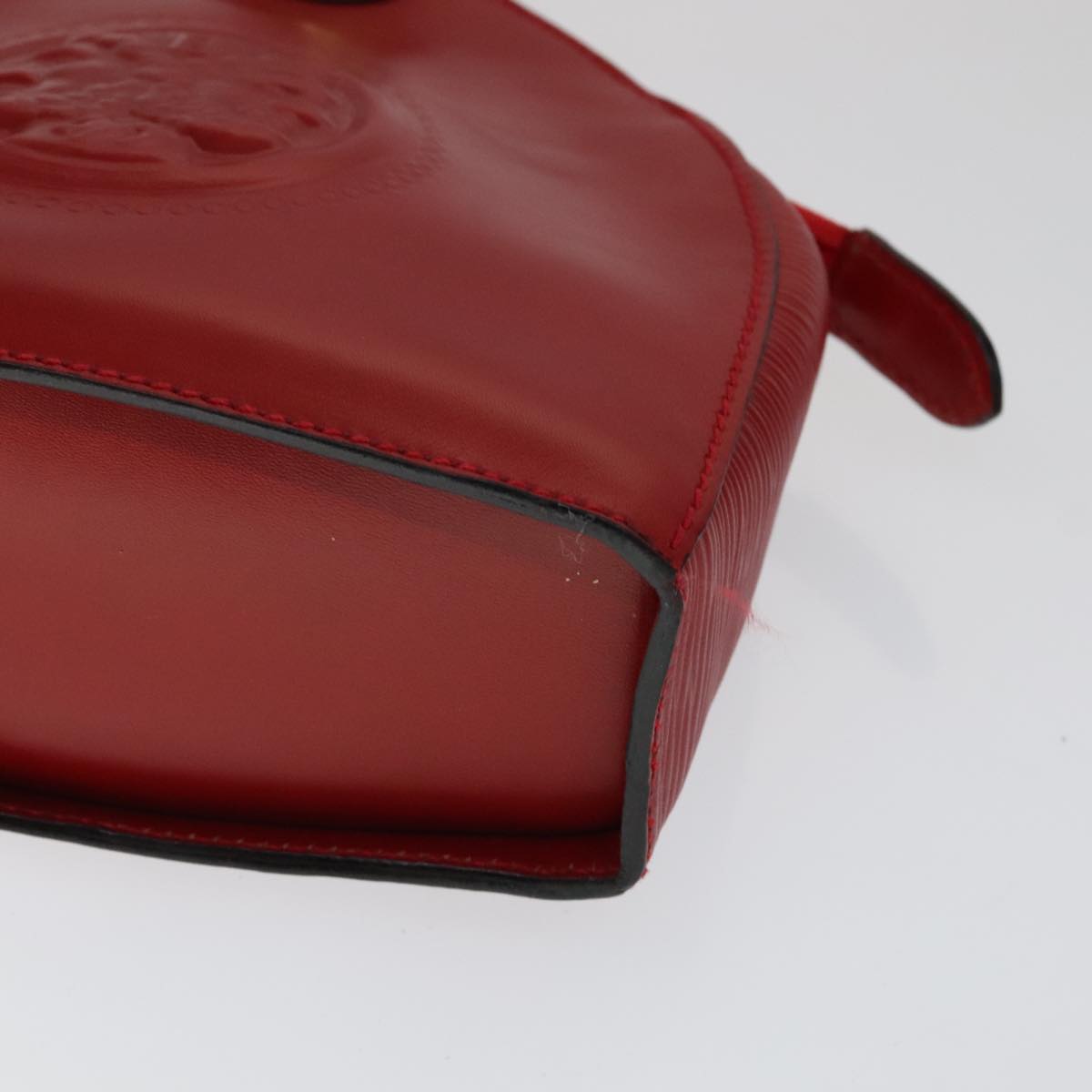FENDI Shoulder Bag Leather Red Gold 110676