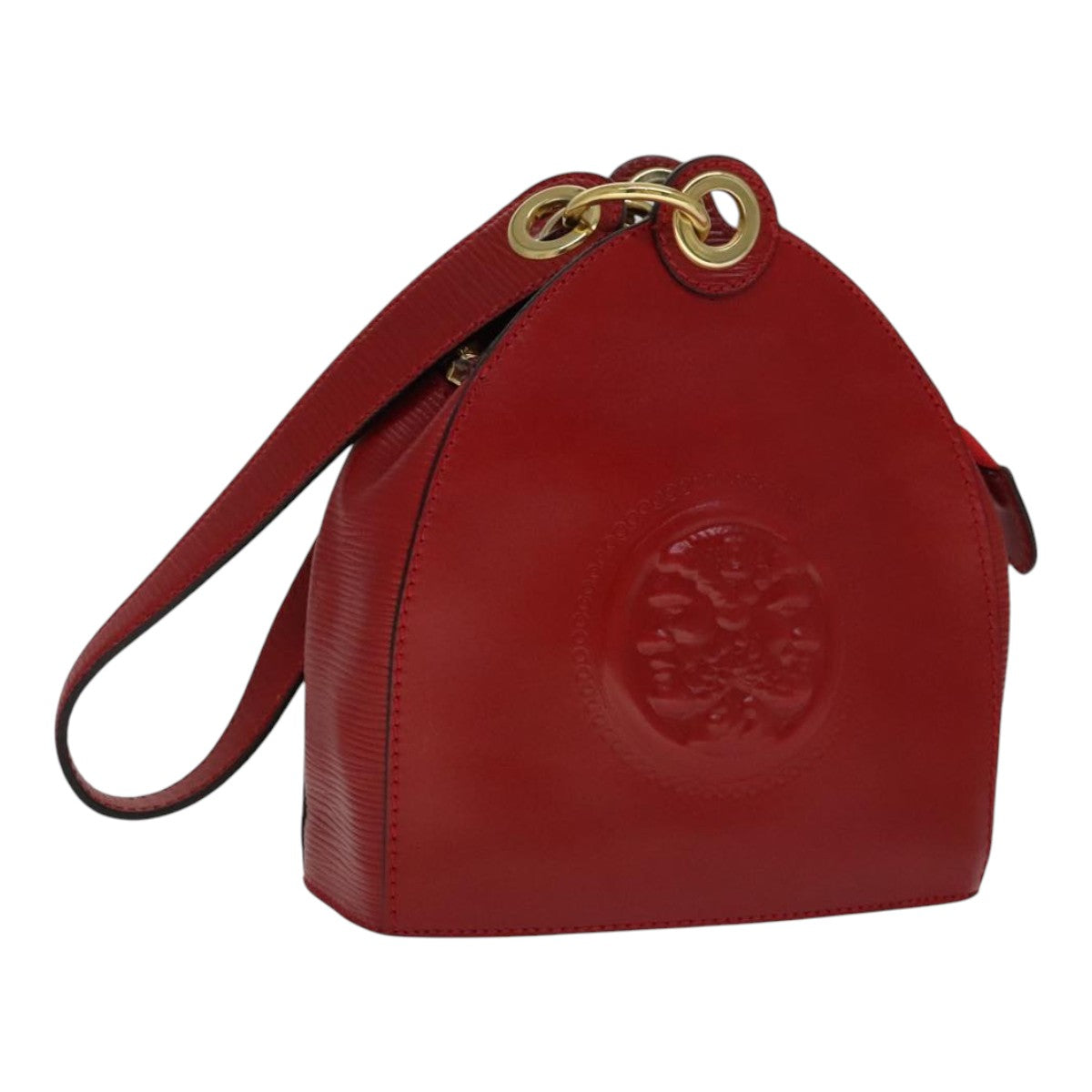 FENDI Shoulder Bag Leather Red Gold 110676