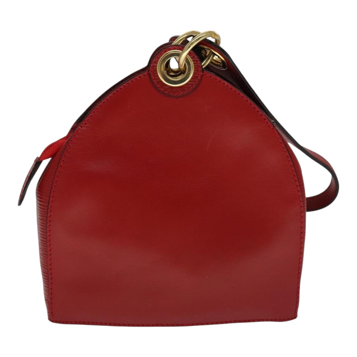 FENDI Shoulder Bag Leather Red Gold 110676