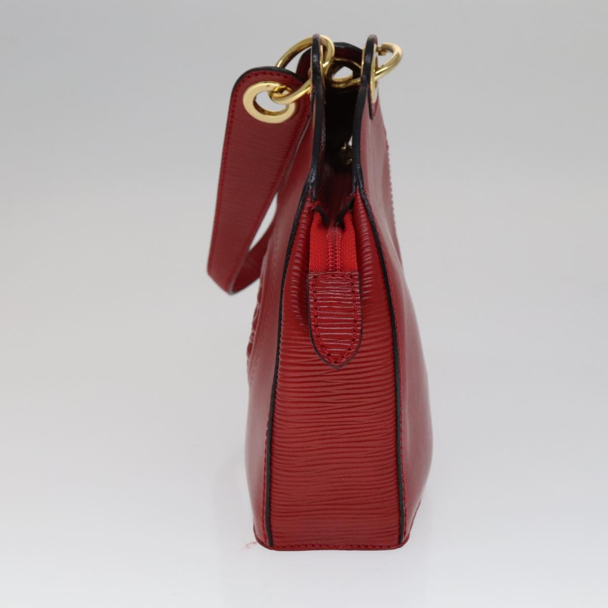 FENDI Shoulder Bag Leather Red Gold 110676