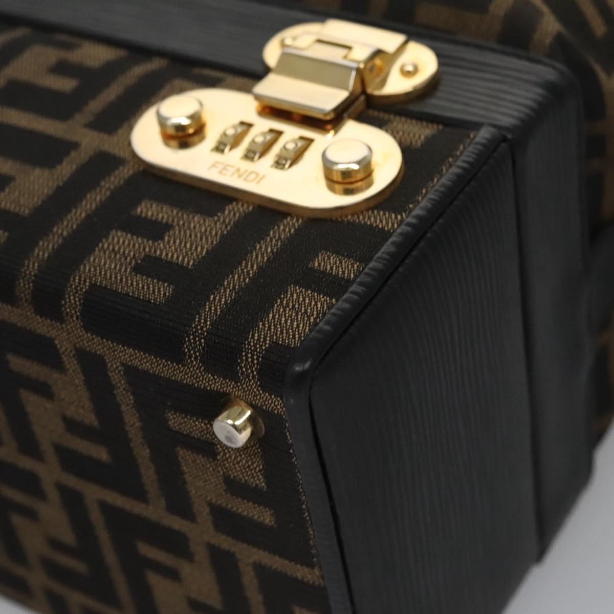 FENDI Zucca Canvas Hand Bag 2way Brown Black 110819