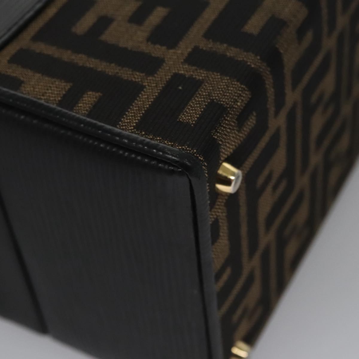 FENDI Zucca Canvas Hand Bag 2way Brown Black 110819
