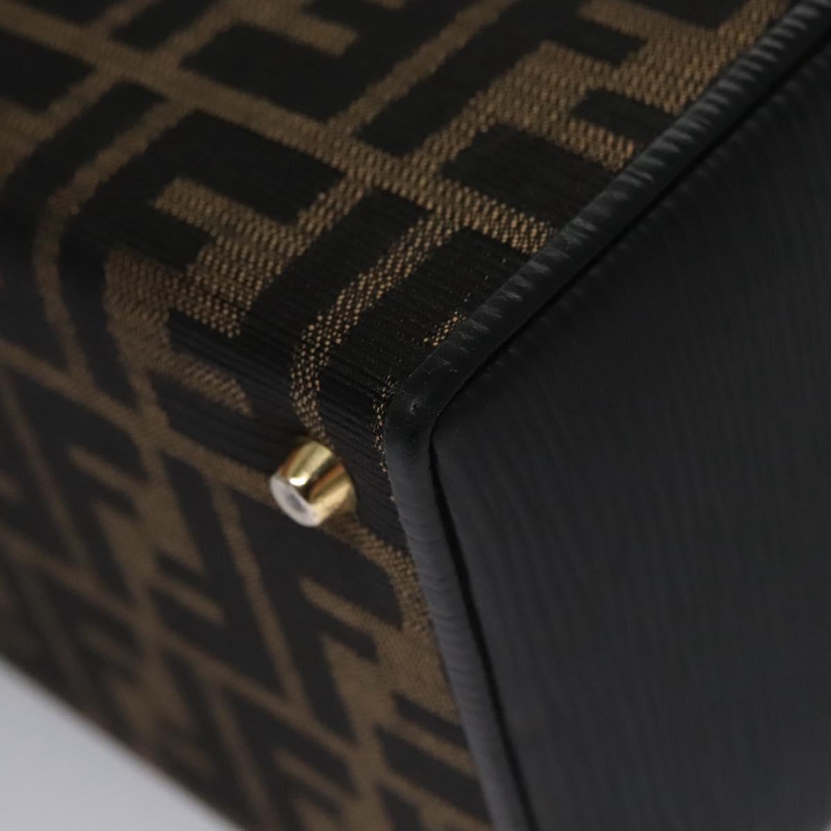 FENDI Zucca Canvas Hand Bag 2way Brown Black 110819