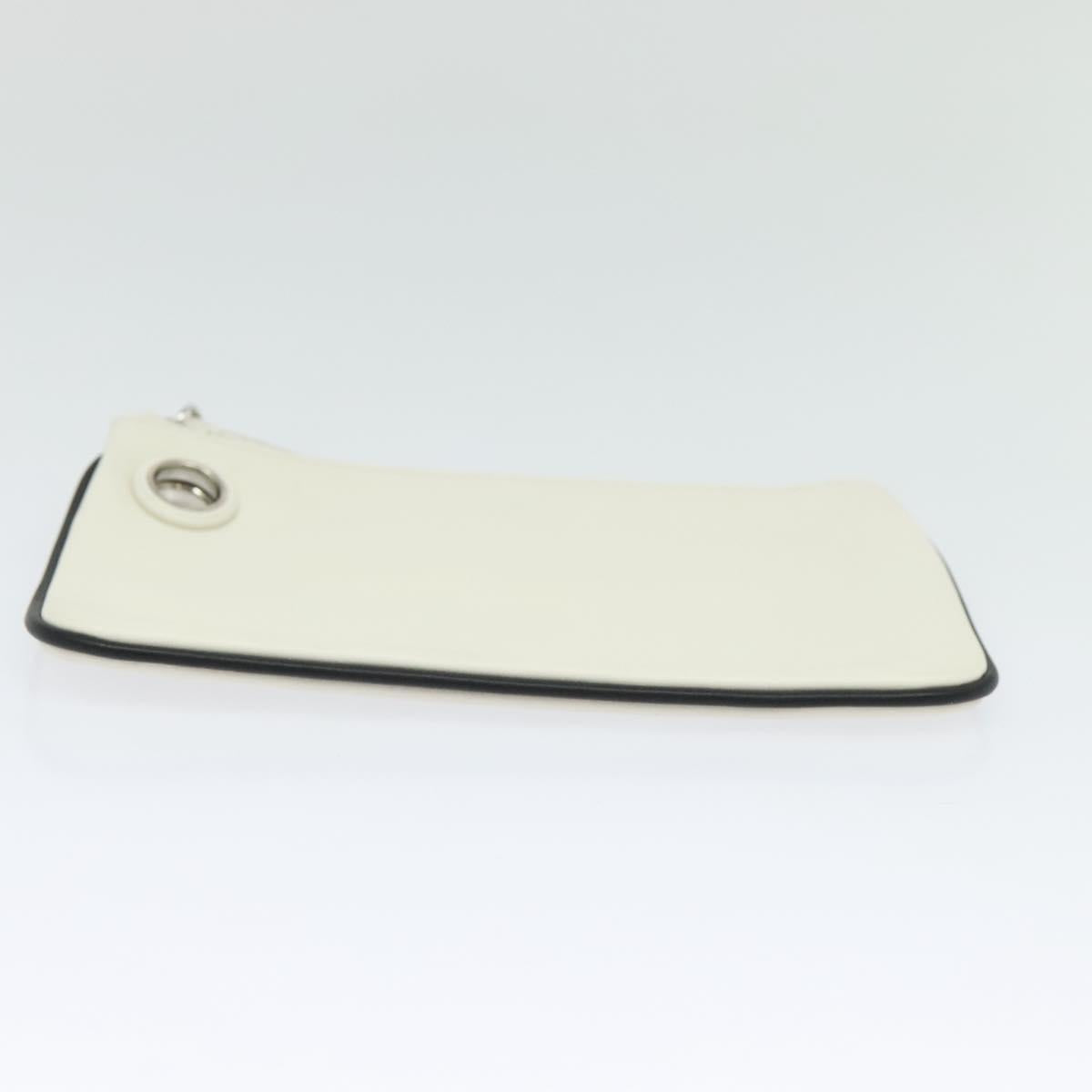 FENDI Triplet Clutch Bag Leather Blue White black 110886