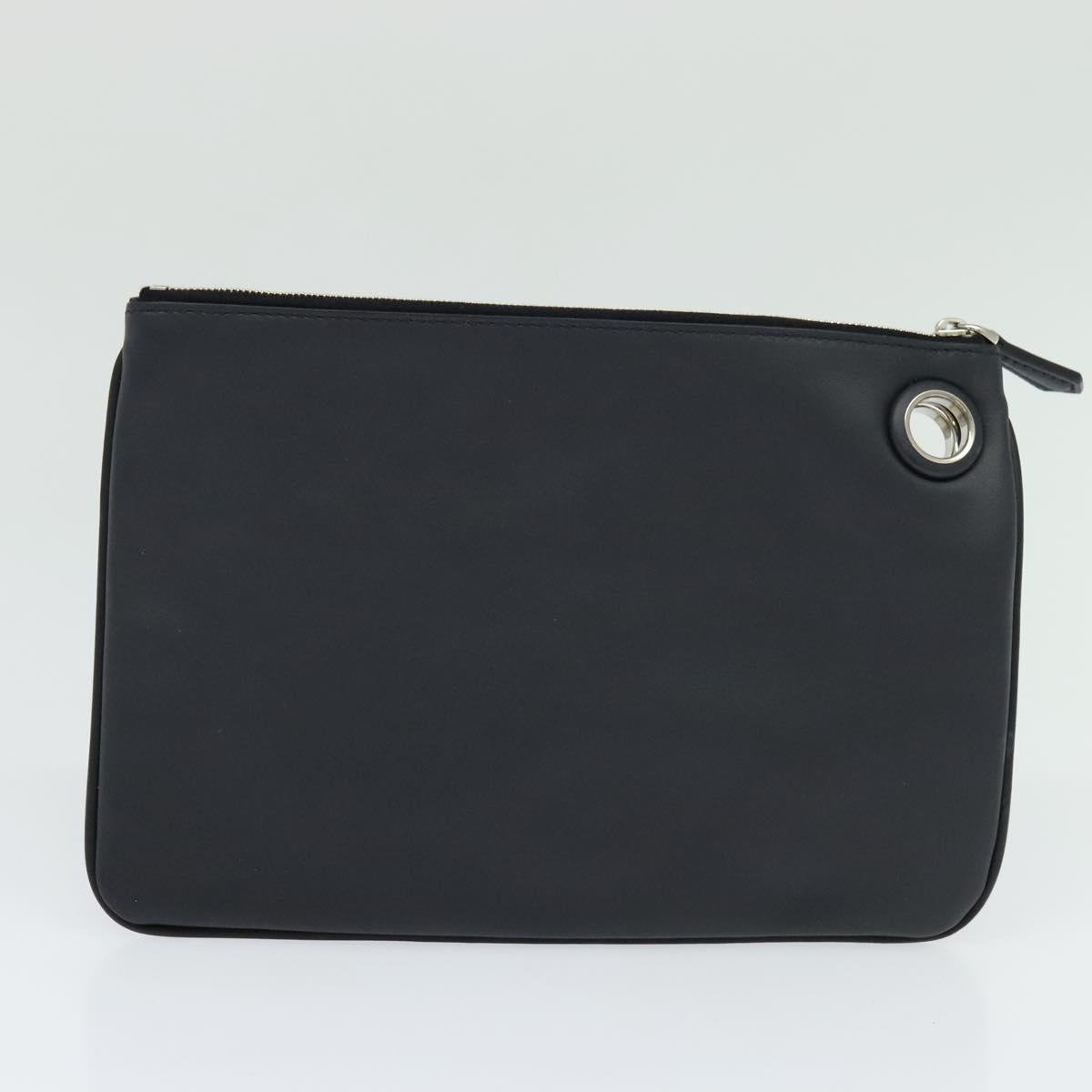 FENDI Triplet Clutch Bag Leather Blue White black 110886