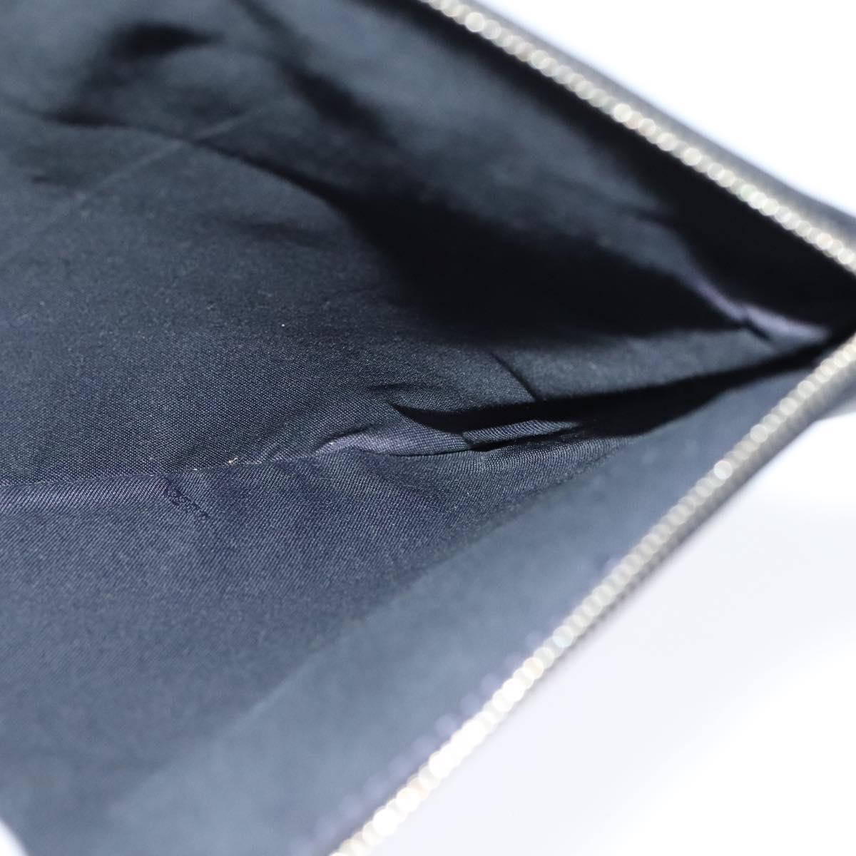 FENDI Triplet Clutch Bag Leather Blue White black 110886