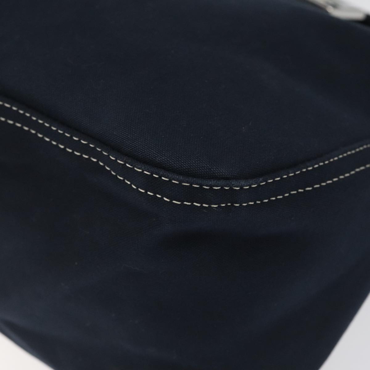 FENDI Mamma Baguette Shoulder Bag Canvas Navy 110912