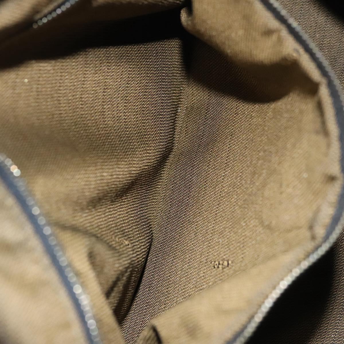 FENDI Zucca Canvas Hand Bag Brown Black gold 111097