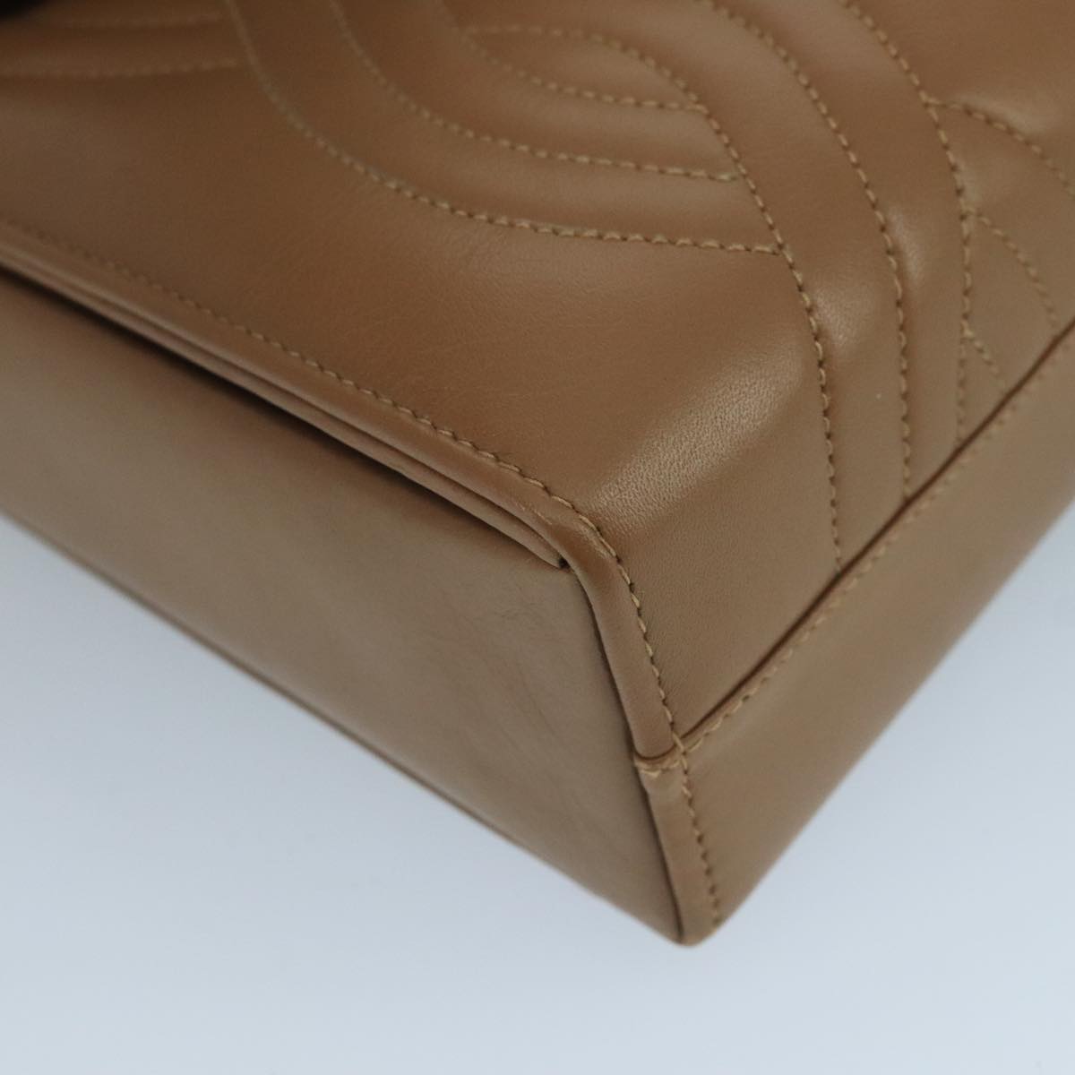 FENDI Hand Bag Leather Beige 111309